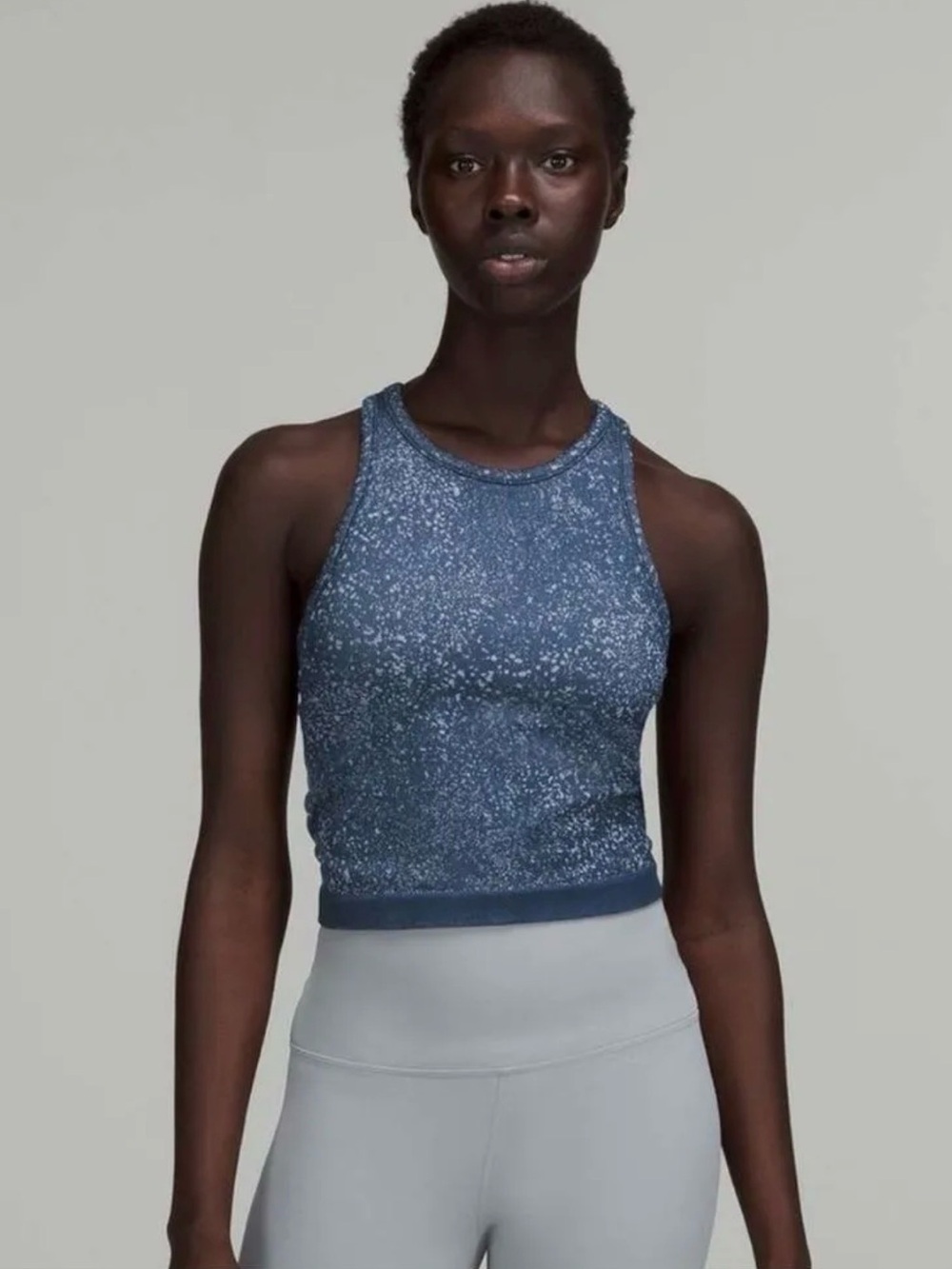 37. lululemon Eb to street robbed Blue Racerback Crop Tank